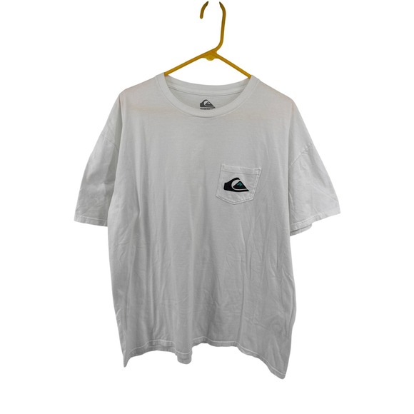 Quiksilver Other - Quiksilver Mens White Pocket T-Shirt Regular Fit Cotton Short Sleeve XXL Logo